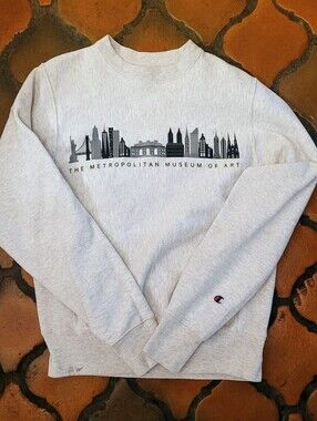 Champion Reverse Weave Light Gray Skyline Crewneck Sweatshirt